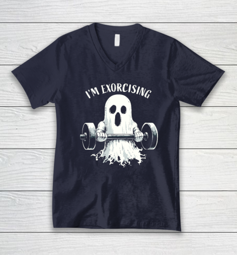 I'm Exorcising Funny Ghost Halloween V-Neck T-Shirt 2