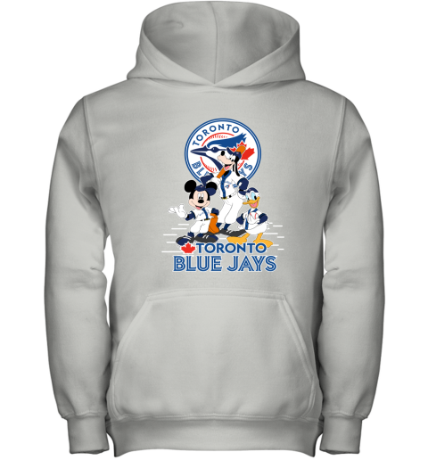 Toronto Blue Jays Mickey Donald And Goofy Baseball Youth Hoodie
