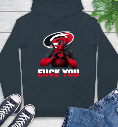 NHL Carolina Hurricanes Deadpool Love You Fuck You Hockey Sports Hoodie 7