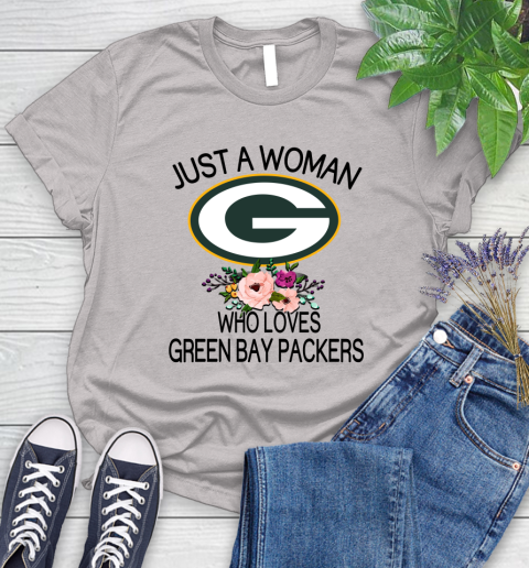 NFL Just A Woman Who Loves Green Bay Packers Football Sports Women's T-Shirt 10