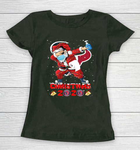 Houston Texans Funny Santa Claus Dabbing Christmas 2020 NFL Women's T-Shirt 4