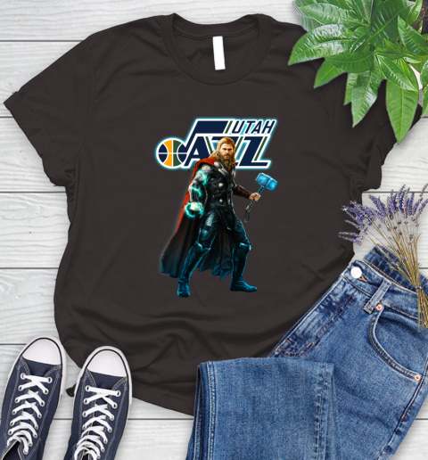 NBA Thor Avengers Endgame Basketball Utah Jazz Women's T-Shirt 8
