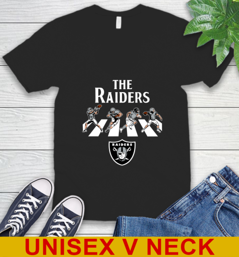 NFL Football Oakland Raiders The Beatles Rock Band Shirt V-Neck T-Shirt