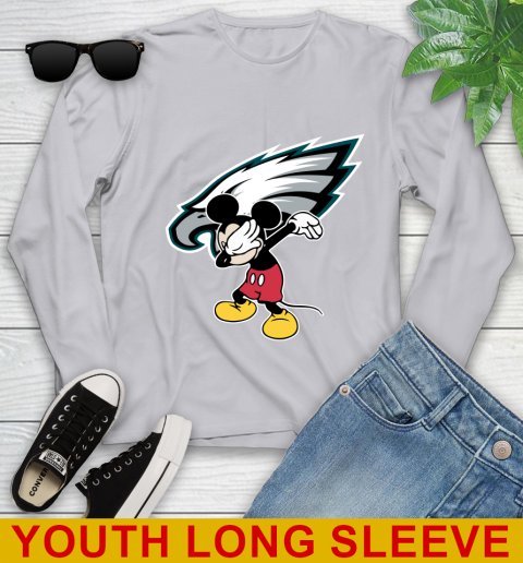 Philadelphia Eagles NFL Football Dabbing Mickey Disney Sports Youth Long Sleeve 6