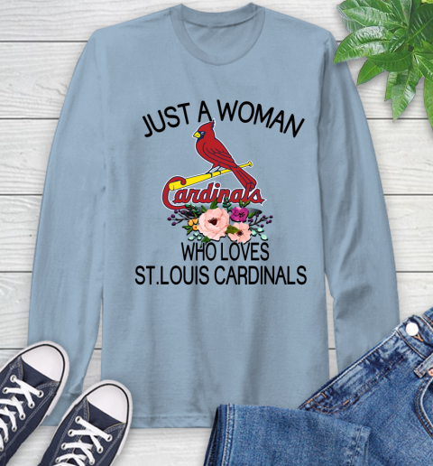 MLB Just A Woman Who Loves St.Louis Cardinals Baseball Sports Long Sleeve T-Shirt 6