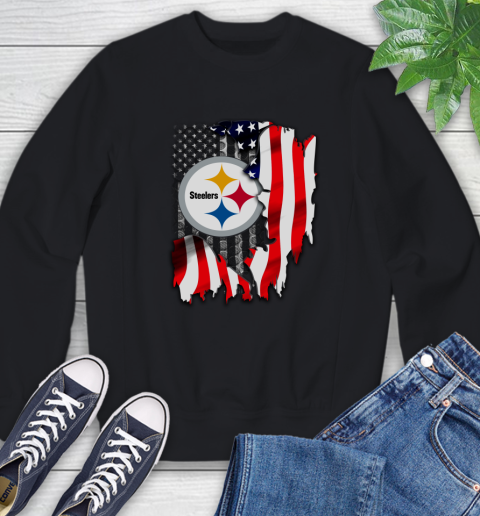 Pittsburgh Steelers NFL Football American Flag Sweatshirt