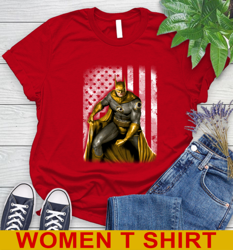 Washington Redskins NFL Football Batman DC American Flag Shirt Women's T-Shirt 11