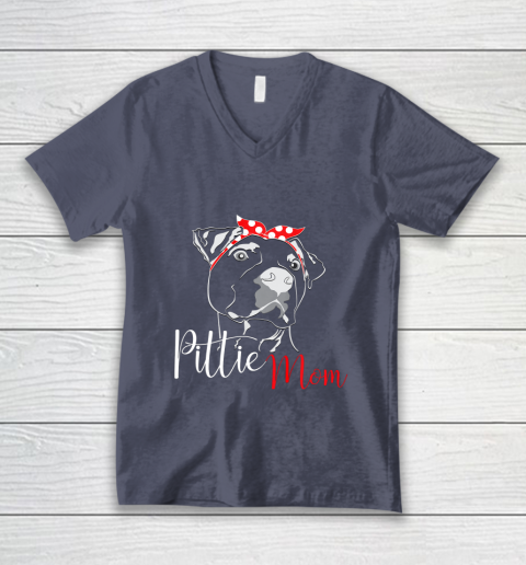 Dog Mom Shirt Pittie Mom T Shirt American Pitbull Shirt Dog Lover V-Neck T-Shirt 7
