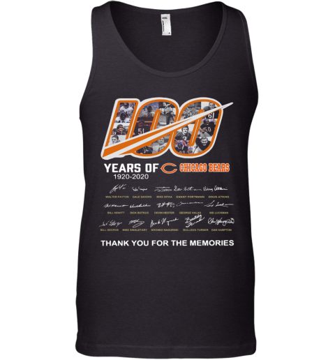 100 Years Of Chicago Bears Thank You For The Memories Signatures Tank Top