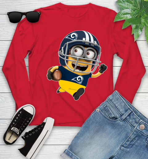NFL Los Angeles Rams Minions Disney Football Sports Youth Long Sleeve 11