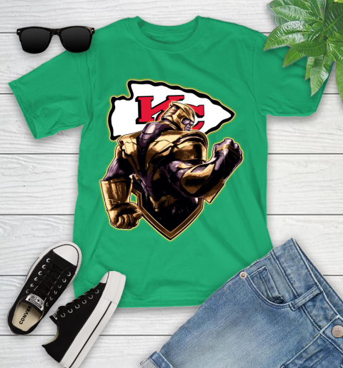 NFL Thanos Avengers Endgame Football Sports Kansas City Chiefs Youth T-Shirt 6