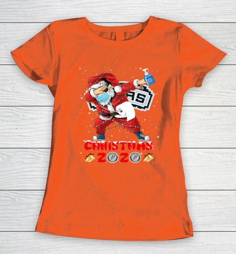 San Antonio Spurs Funny Santa Claus Dabbing Christmas 2020 NBA Women's T-Shirt 3