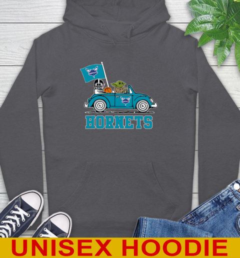 NBA Basketball Charlotte Hornets Darth Vader Baby Yoda Driving Star Wars Shirt Hoodie 7
