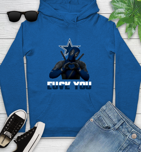 NHL Dallas Cowboys Deadpool Love You Fuck You Football Sports Youth Hoodie 11