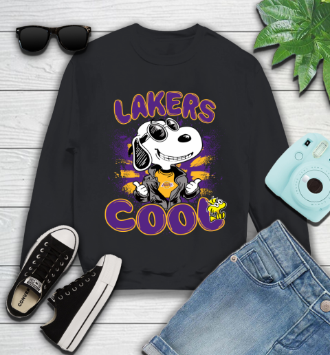 NBA Basketball Los Angeles Lakers Cool Snoopy Shirt Youth Sweatshirt