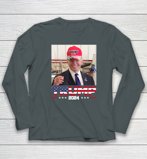 Joe biden Wearing A Trump Hat Long Sleeve T-Shirt 3