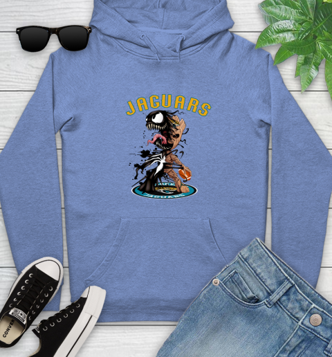 NFL Jacksonville Jaguars Football Venom Groot Guardians Of The Galaxy Youth Hoodie 12