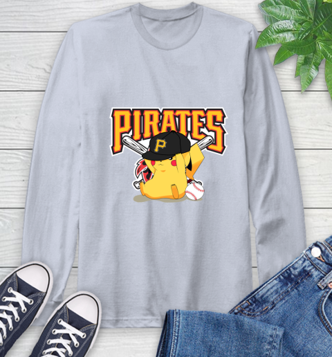 MLB Pikachu Baseball Sports Pittsburgh Pirates Long Sleeve T-Shirt 6