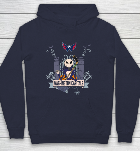 NHL Washington Capitals Hockey Jack Skellington Halloween Hoodie 2
