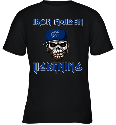 NHL Tampa Bay Lightning Iron Maiden Rock Band Music Hockey Sports 2YlVV67CqY5 youth t shirt 26 95 151514 front black