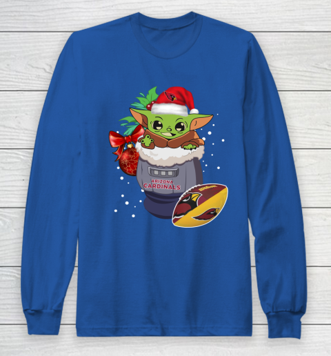Arizona Cardinals Christmas Baby Yoda Star Wars Funny Happy NFL Long Sleeve T-Shirt 9