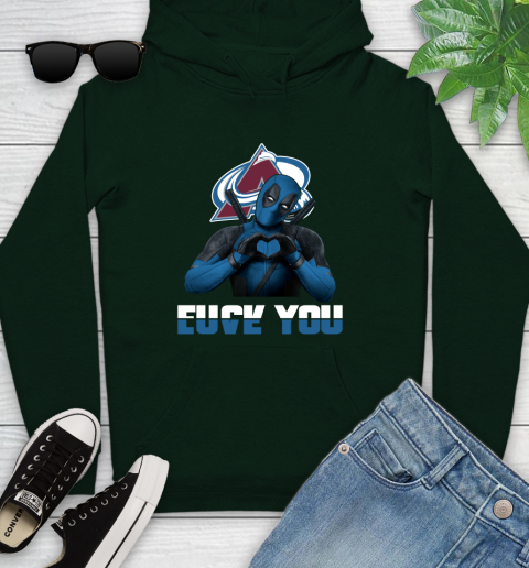 NHL Colorado Avalanche Deadpool Love You Fuck You Hockey Sports Youth Hoodie 14