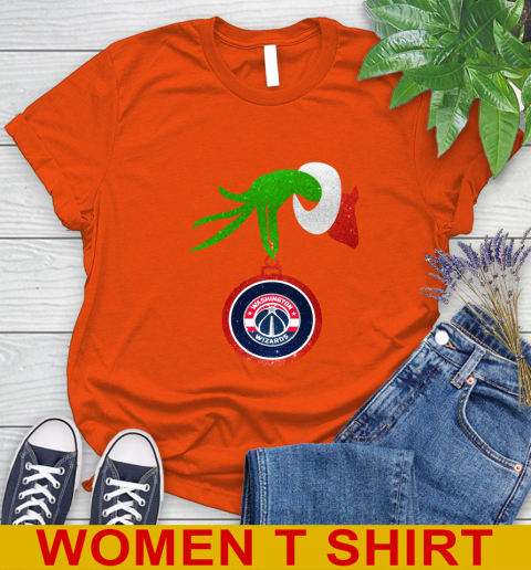 Washington Wizards Grinch Merry Christmas NBA Basketball Women's T-Shirt 4