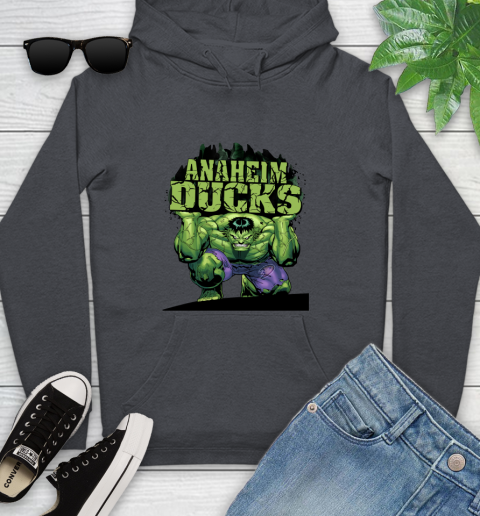 Anaheim Ducks NHL Hockey Incredible Hulk Marvel Avengers Sports Youth Hoodie 8
