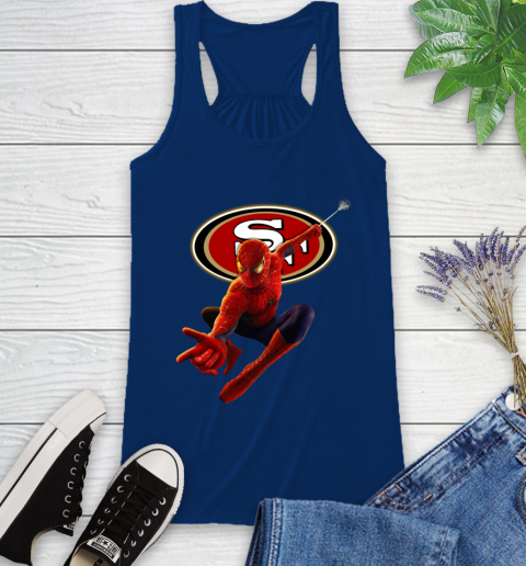NFL Spider Man Avengers Endgame Football San Francisco 49ers Racerback Tank 9
