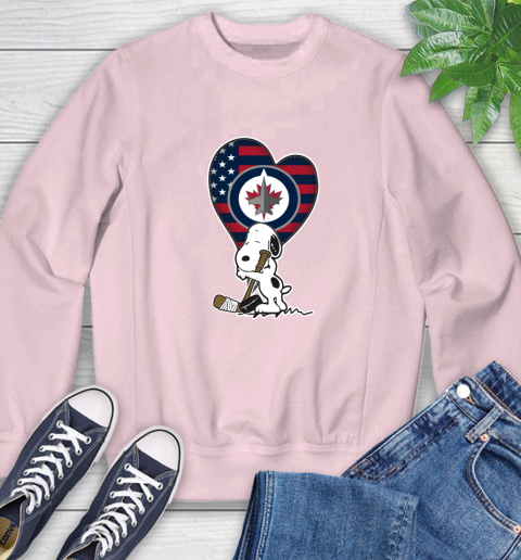 Winnipeg Jets NHL Hockey The Peanuts Movie Adorable Snoopy Sweatshirt 9