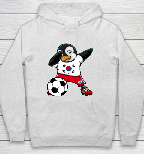 Dabbing Penguin South Korea Soccer Fan Jersey Football Lover Hoodie