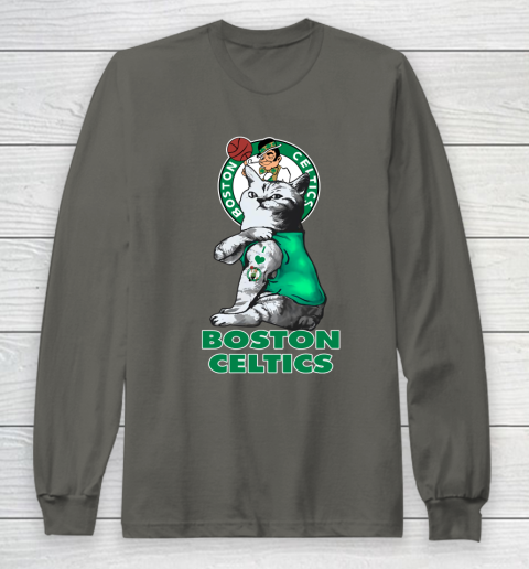 NBA Basketball My Cat Loves Boston Celtics Long Sleeve T-Shirt 5