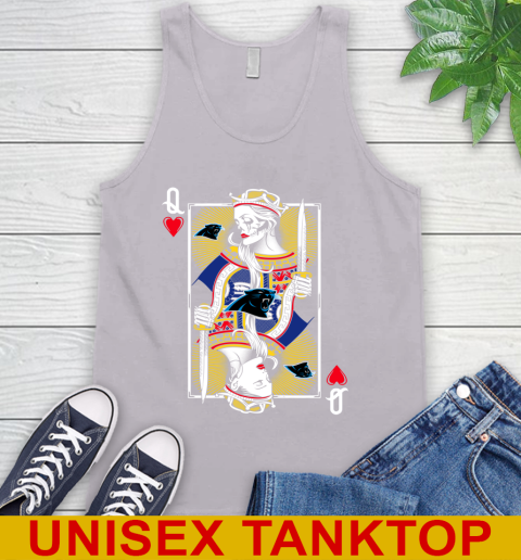 NFL Football Carolina Panthers The Queen Of Hearts Card Shirt Tank Top 3