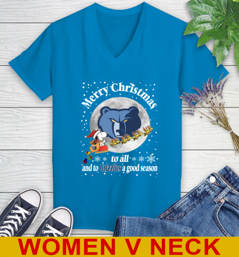 Memphis Grizzlies Merry Christmas To All And To Grizzlies A Good Season NBA Basketball Sports Women's V-Neck T-Shirt 7