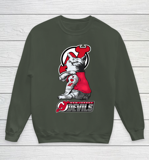 NHL My Cat Loves New Jersey Devils Hockey Youth Sweatshirt 8