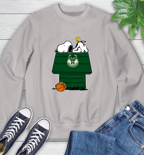 Milwaukee Bucks NBA Basketball Snoopy Woodstock The Peanuts Movie Sweatshirt 12