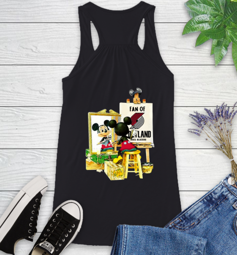 NBA Basketball Portland Trail Blazers Mickey Drawing Shirt 37