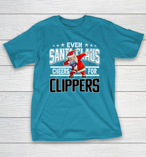 LA Clippers Even Santa Claus Cheers For Christmas NBA T-Shirt 7