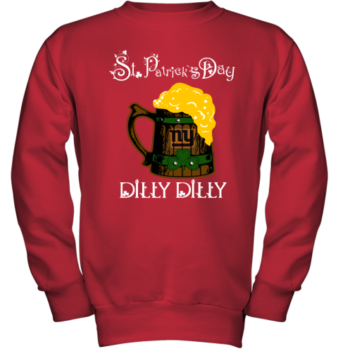 NFL New York Giants St Patrick's Day Dilly Dilly Beer Football Sports szWXUWRxlEo youth sweatshirt 47 95 151514 front red
