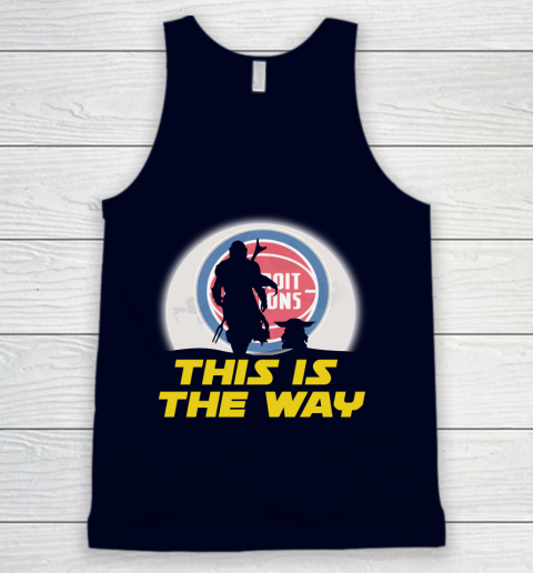 Detroit Pistons NBA Basketball Star Wars Yoda And Mandalorian This Is The Way Tank Top 2