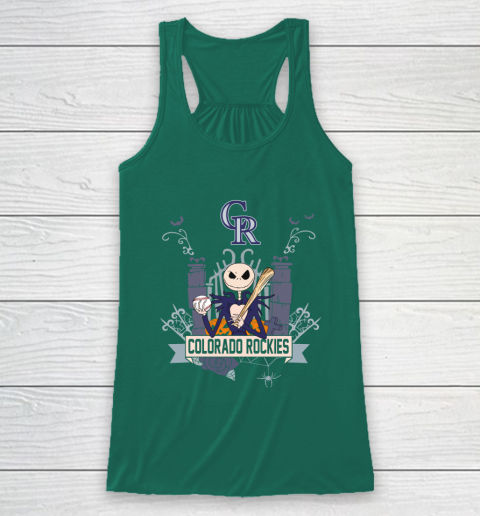 MLB Colorado Rockies Baseball Jack Skellington Halloween Racerback Tank 5
