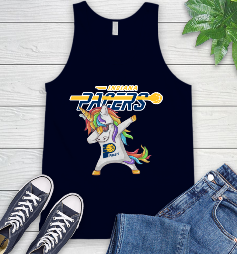 Indiana Pacers NBA Basketball Funny Unicorn Dabbing Sports Tank Top 3