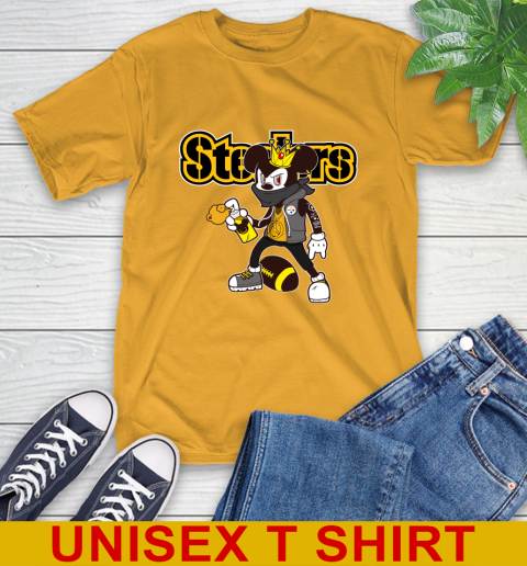 Pittsburgh Steelers NFL Football Mickey Peace Sign Sports T-Shirt 3