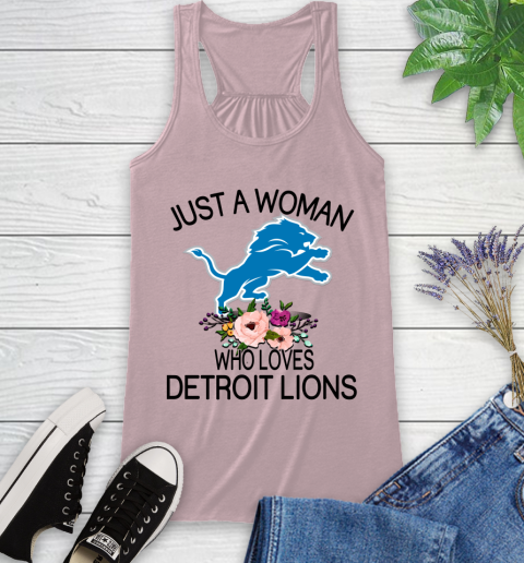 NFL Just A Woman Who Loves Detroit Lions Football Sports Racerback Tank 5