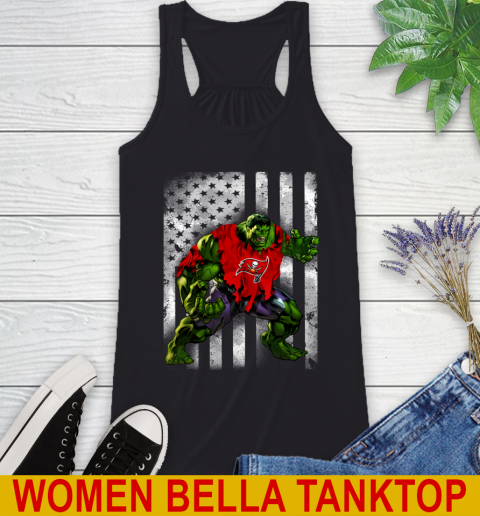 Tampa Bay Buccaneers Hulk Marvel Avengers NFL Football American Flag Racerback Tank