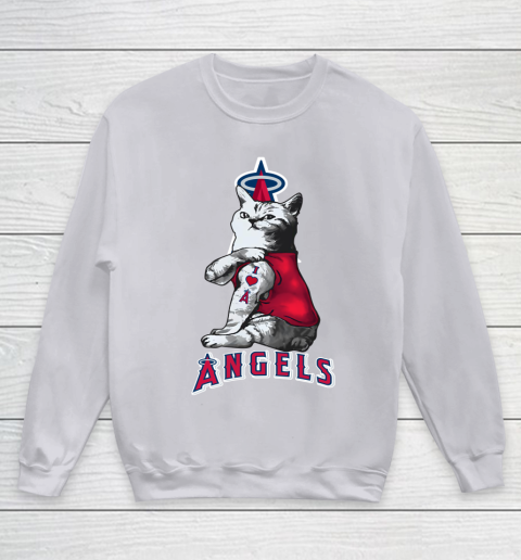 MLB Baseball My Cat Loves Los Angeles Angels Youth Sweatshirt 3
