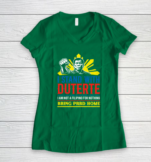 Support Duterte – Stand with Duterte Against ICC Charges Women's V-Neck T-Shirt 3