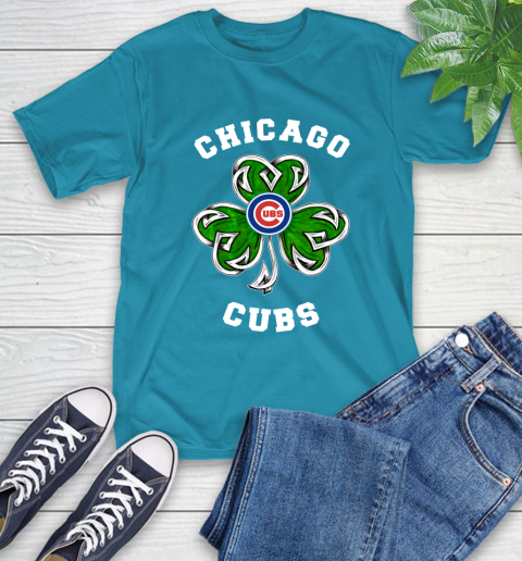 MLB Chicago Cubs Three Leaf Clover St Patrick's Day Baseball Sports T-Shirt 9
