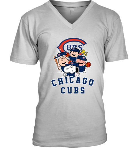 MLB Chicago Cubs Shirt Womens Large Gray V Neck Short Sleeve Casual