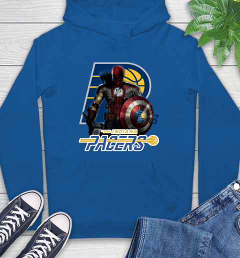 Indiana Pacers NBA Basketball Captain America Thor Spider Man Hawkeye Avengers Hoodie 9